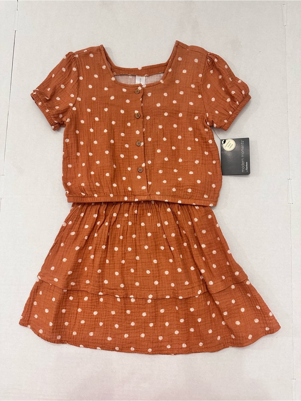 Modern Moments by Gerber Toddler Girls Top and Skirt Set, 2-Piece, Size 5T NWT